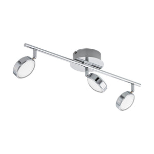 Spot Moderno Salto In Acciaio Cromo 3 Luci Led 5,4W 3000K Ip20