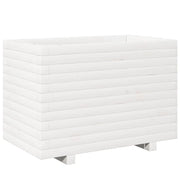 Fioriera | Cassetta per fiori | Vaso da Giardino Bianca 70x40x49,5cm Legno Massello di Pino