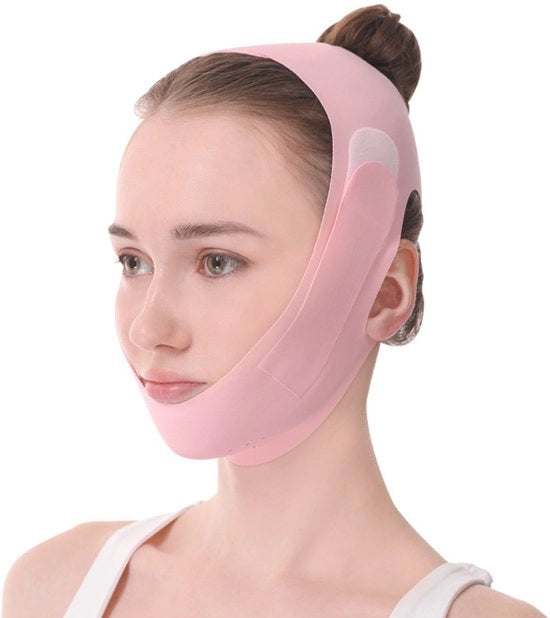 Banda per il viso rafforzante, maschera per il lift facciale, adatto per donne, colore rosa