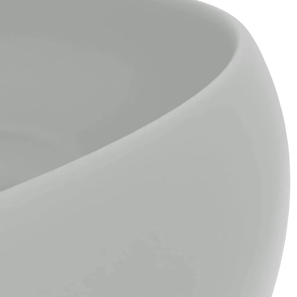 Lavandino Lusso Rotondo Grigio Chiaro Opaco 40x15cm in Ceramica cod mxl 42926