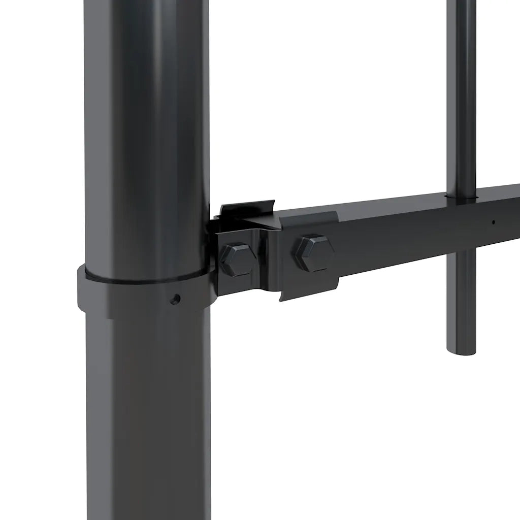 Recinzione da Giardino BOXTEL con Parte Superiore ad Anello in Acciaio 170x100 cm Nero 144930