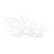 Plafoniera a led ECHO Top Light in metallo Bianco rettangolare con 6 attacchi lampadina Gx53