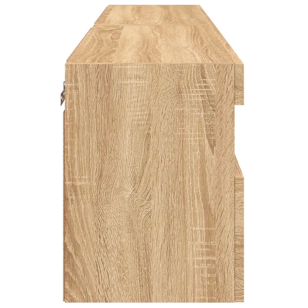 Mobili TV a Parete con Luci LED 2pz Rovere Sonoma 60x30x40 cm