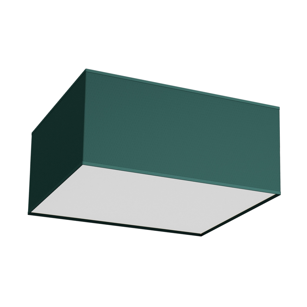 Plafoniera quadrata Milagro VERDE verde tessuto 40 cm 2xE27