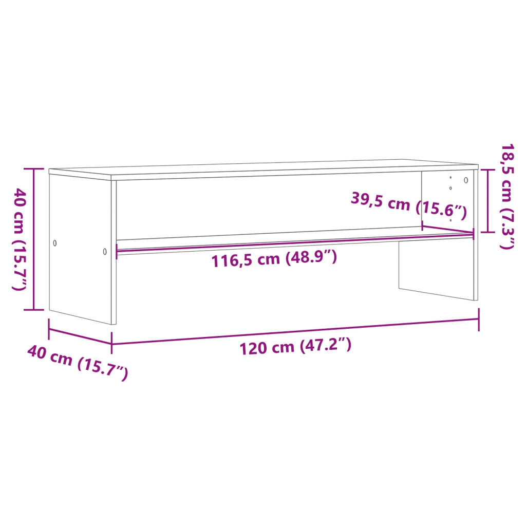vidaXL Mobile TV Rovere Fumo 120x40x40 cm in Legno Multistrato
