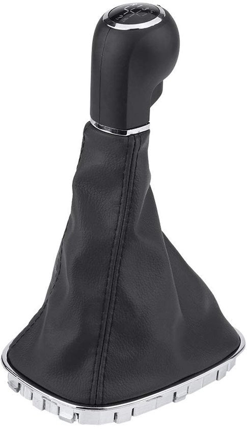 Manicotto di accoppiamento 5 velocità - PU-velatura/Plastica - Adatto per Opel Corsa D - Dimensioni 16,5 x 13 x 26,5 cm - Nero/Argento - Incluso manicotto di guida - Manopola di cambio