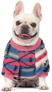 Maglia di lana per piccoli cani - Vestiti invernali in stile bohemien - Soffice e calda - Maglia calda per cani - Rosa - Taglia S