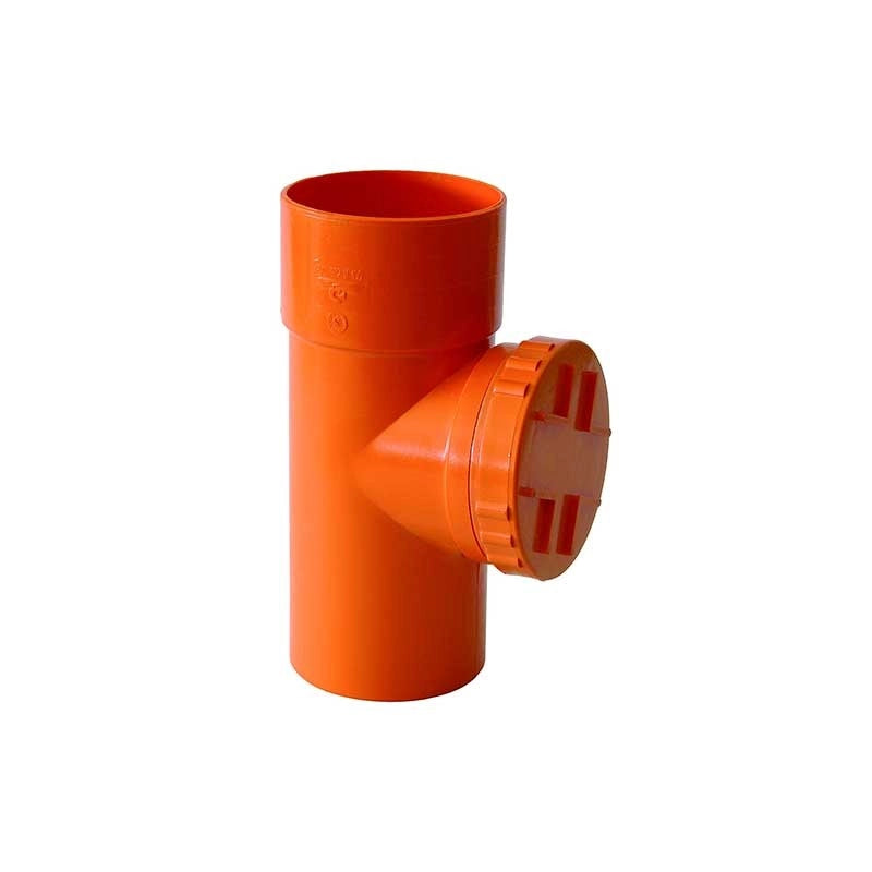 Ispezione lineare in pvc : Colore - Arancio, Diametro - 100 (con tappo Ø100)