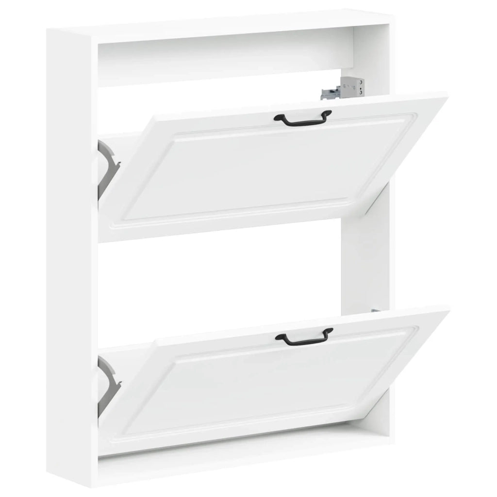 Mobiletto per Scarpe da Muro UTRECHT 71 x 17 x 86 cm Bianco 897735