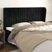 Testiera ad Orecchio-Testata con Orecchie Nera 183x23x118/128 cm in Velluto 684385