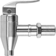Dispensatore di Bevande Moderno - Rubinetto Antiruggine Acciaio Inox - Argento - Per Feste a Casa - Rubinetto a Pulsante - Incluso Consigli di Pulizia