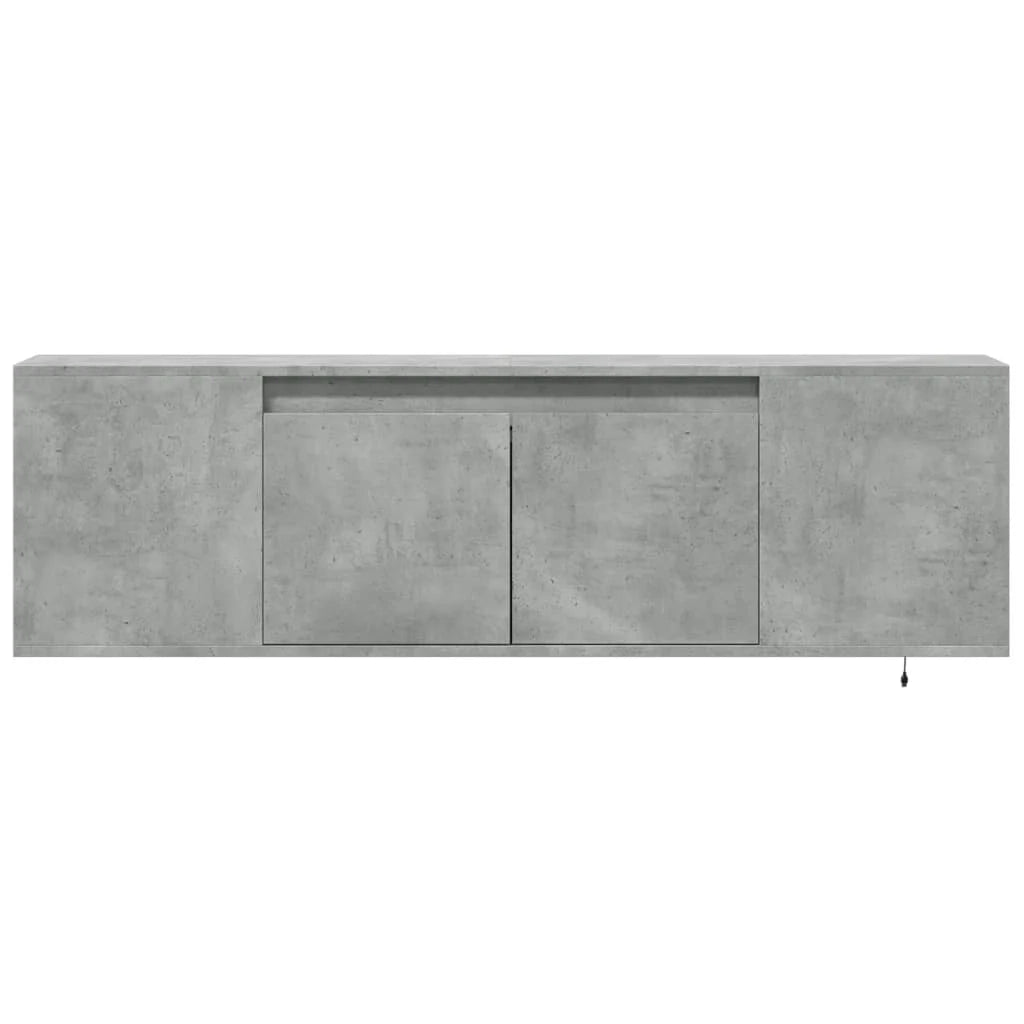 Mobile TV multimediale scaffale TV credenza mobile TV sala da pranzo soggiorno camera da letto montaggio a parete con luci LED 135 x 31 x 39,5 cm grigio 02_0027863