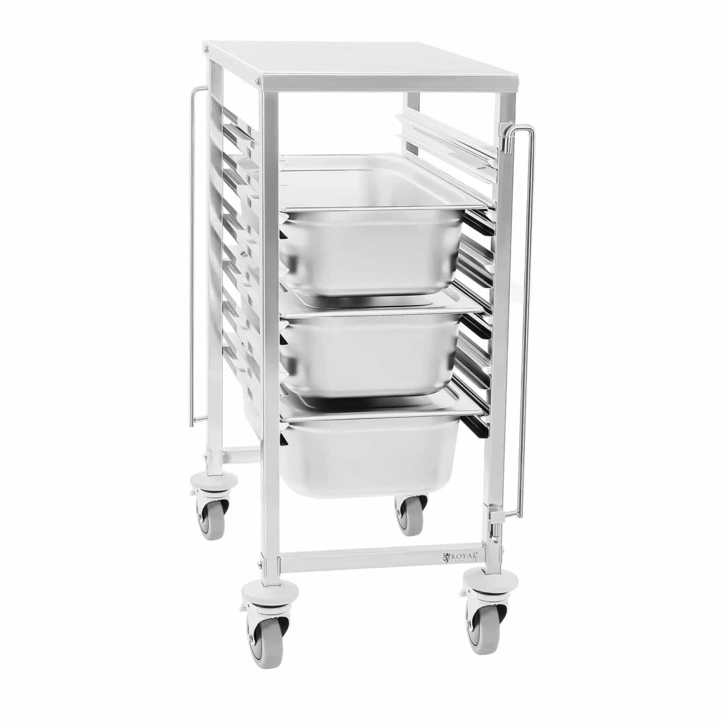 Carrello da trasporto fino a 6 bacinelle GN 1/1 acciaio inox 14_0005059