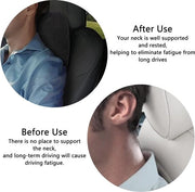 Cuscino per il collo auto - Ergonomico - Ortopedico - Cuscino di supporto per viaggio con schiuma di memoria - Cuscino per il collo e per la testa per il comfort - Accessori interni - 1 pezzo - Nero