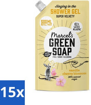 Detersivo per docce - Gel - Navicella - Vaniglia & Ciliegio - Azione intensiva - 500 ml - Confezione in bulk - 15 pezzi