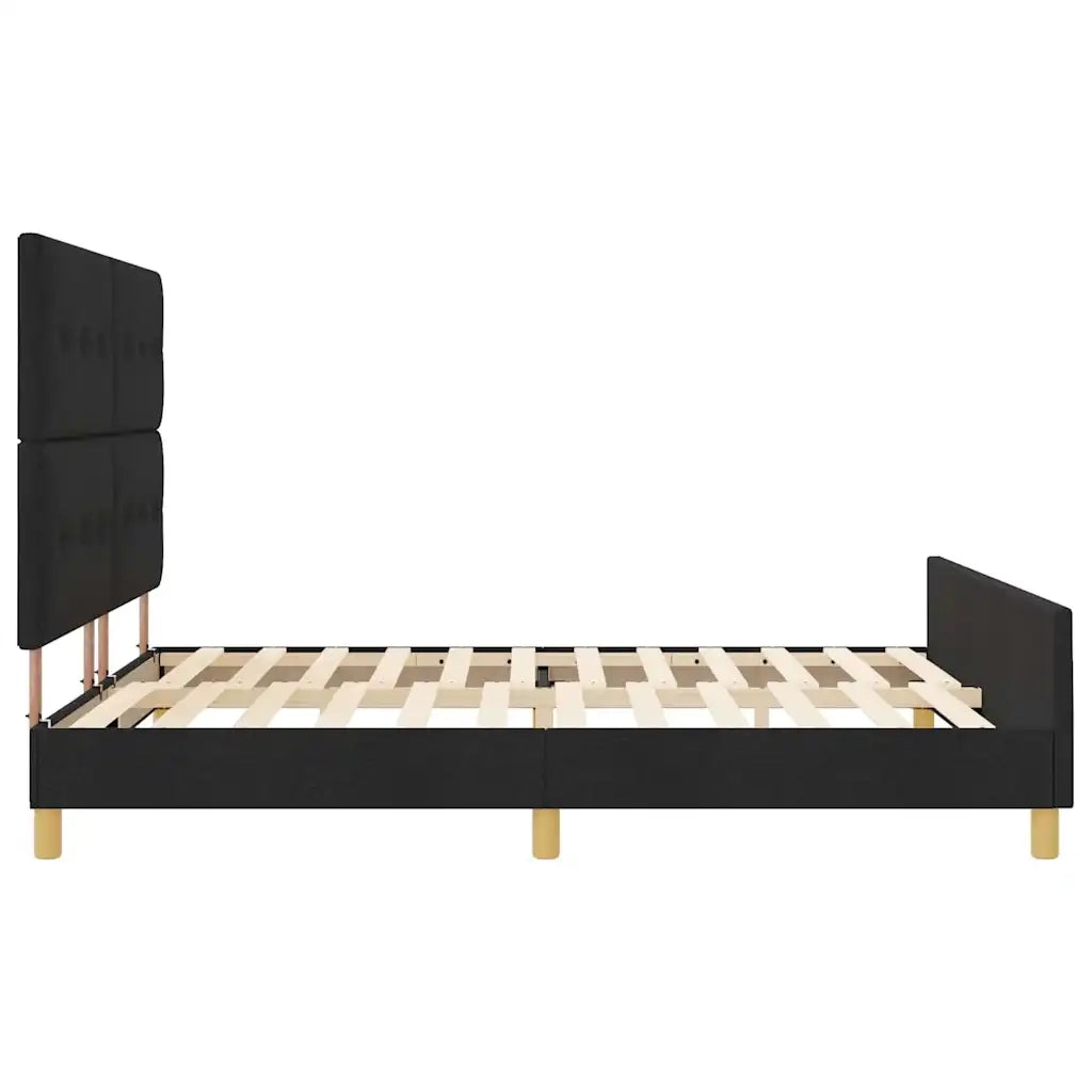 Struttura del letto con testiera Nero 180 x 200 cm Tessuto 3344748