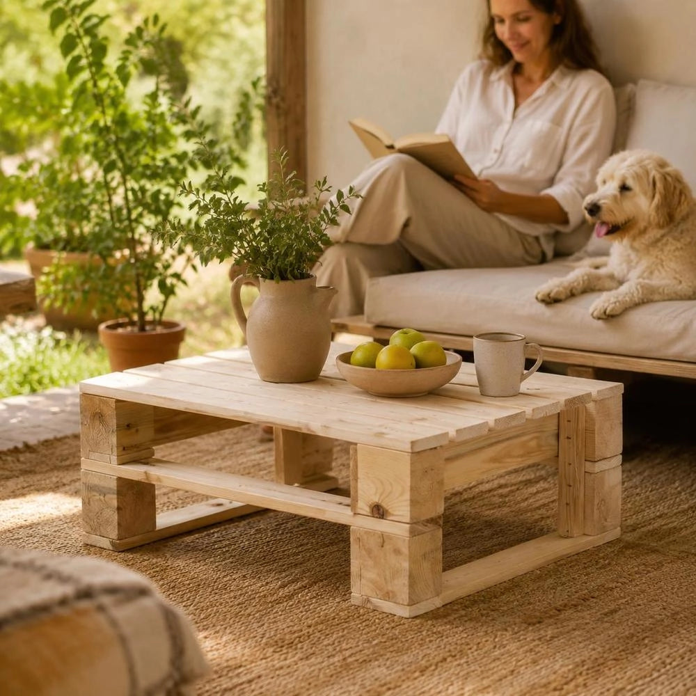 Outdoor Ottoman Pallet Wood