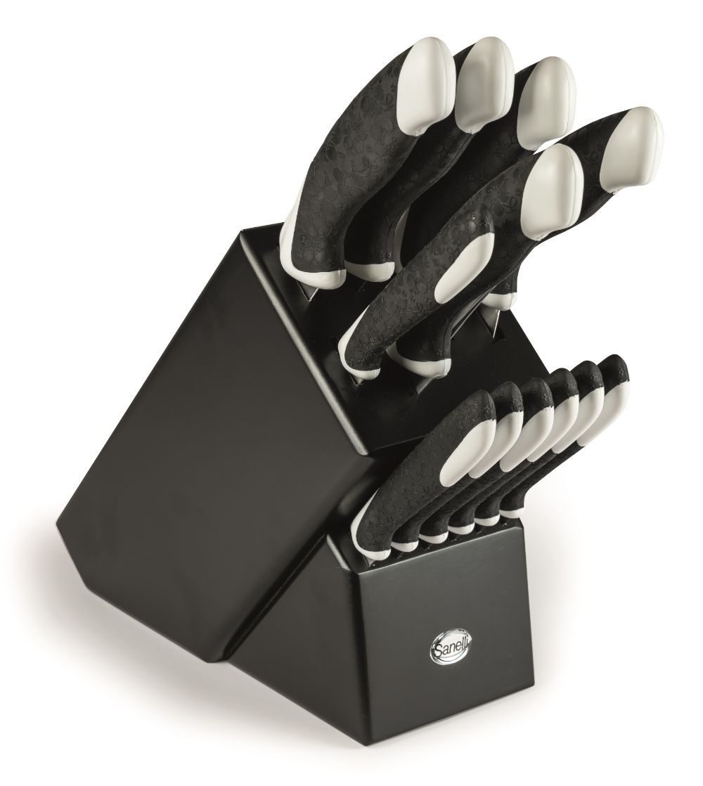 Ceppo Master Black 12 Coltelli con Pinza Sanelli Sakura Nero