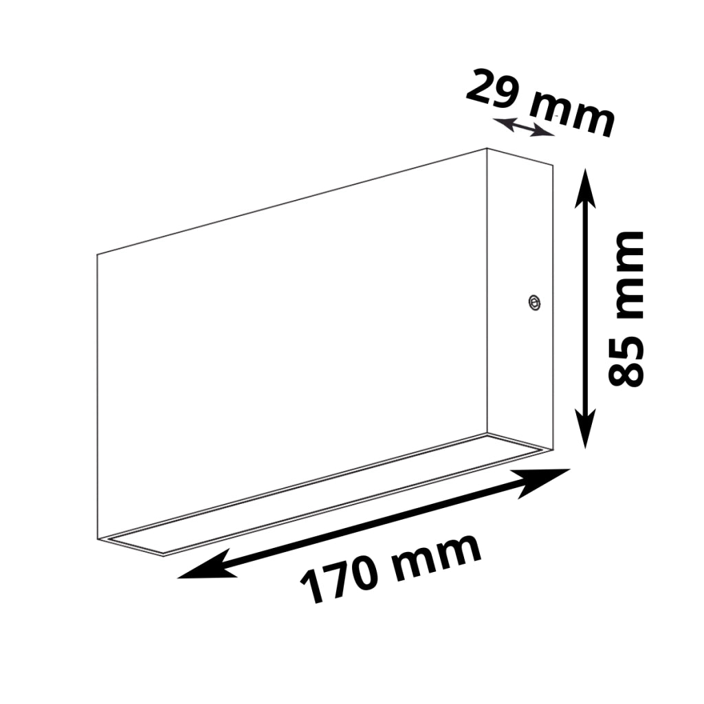 Applique esterna LED doppia rettangolare nera Polux