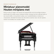 Miniatura di Pianoforte in Legno - Pianoforte Miniatura con Sedia - Regalo Musicale per Compleanno/Natale - Decorazione per Casa dei Bambolini - Inclusa Scatola di Regalo in Legno - Cassetta a Coda con Suono Realistico