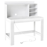 Scrivania per computer pensile scrivania da ufficio prese di corrente foro per cavi, Scrivania per computer camera da letto Bianco-Scrivanie