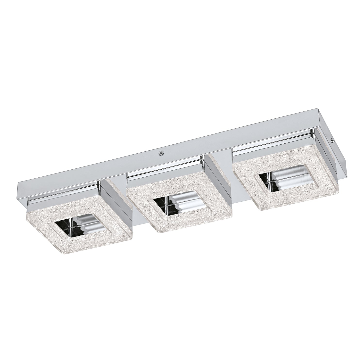 Plafoniera Moderna Fradelo Acciaio Cromo 3 Luci Led Integrato 3,5W
