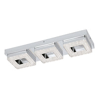 Plafoniera Moderna Fradelo Acciaio Cromo 3 Luci Led Integrato 3,5W