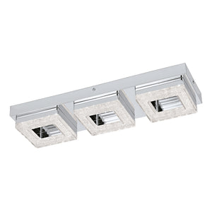 Plafoniera Moderna Fradelo Acciaio Cromo 3 Luci Led Integrato 3,5W