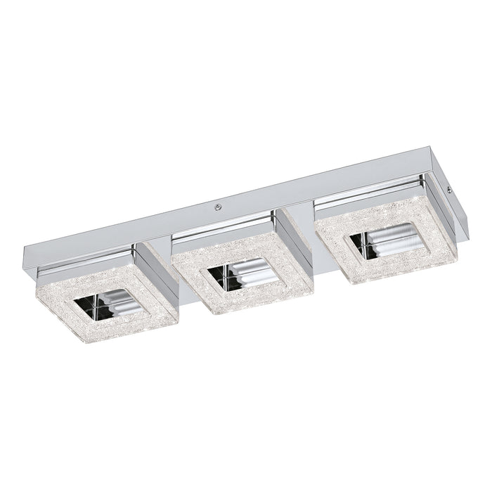 Plafoniera Moderna Fradelo Acciaio Cromo 3 Luci Led Integrato 3,5W