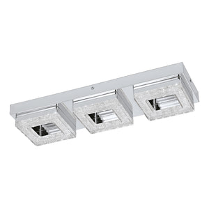 Plafoniera Moderna Fradelo Acciaio Cromo 3 Luci Led Integrato 3,5W