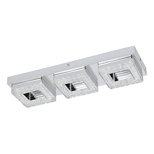 Plafoniera Moderna Fradelo Acciaio Cromo 3 Luci Led Integrato 3,5W