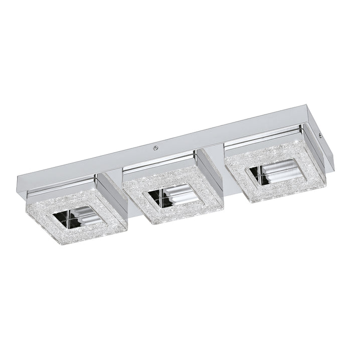 Plafoniera Moderna Fradelo Acciaio Cromo 3 Luci Led Integrato 3,5W