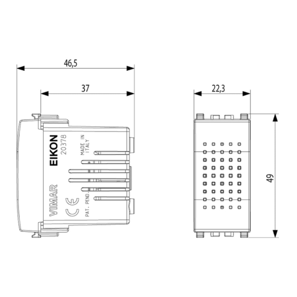 Vimar serie eikon ronzatore per applicazioni di segnalazione 50-60 hz 230v *** colore grigio, confezione 1