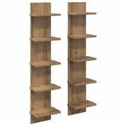 Scaffale da parete 2 pcs Rovere Artigianale 22 x 15 x 100 cm 8012435