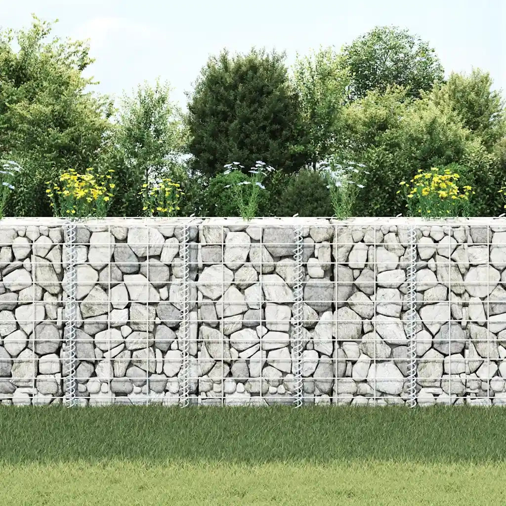 Fioriere Rialzate a Gabbione 3 pz 30x30x50 cm in Ferro 151248