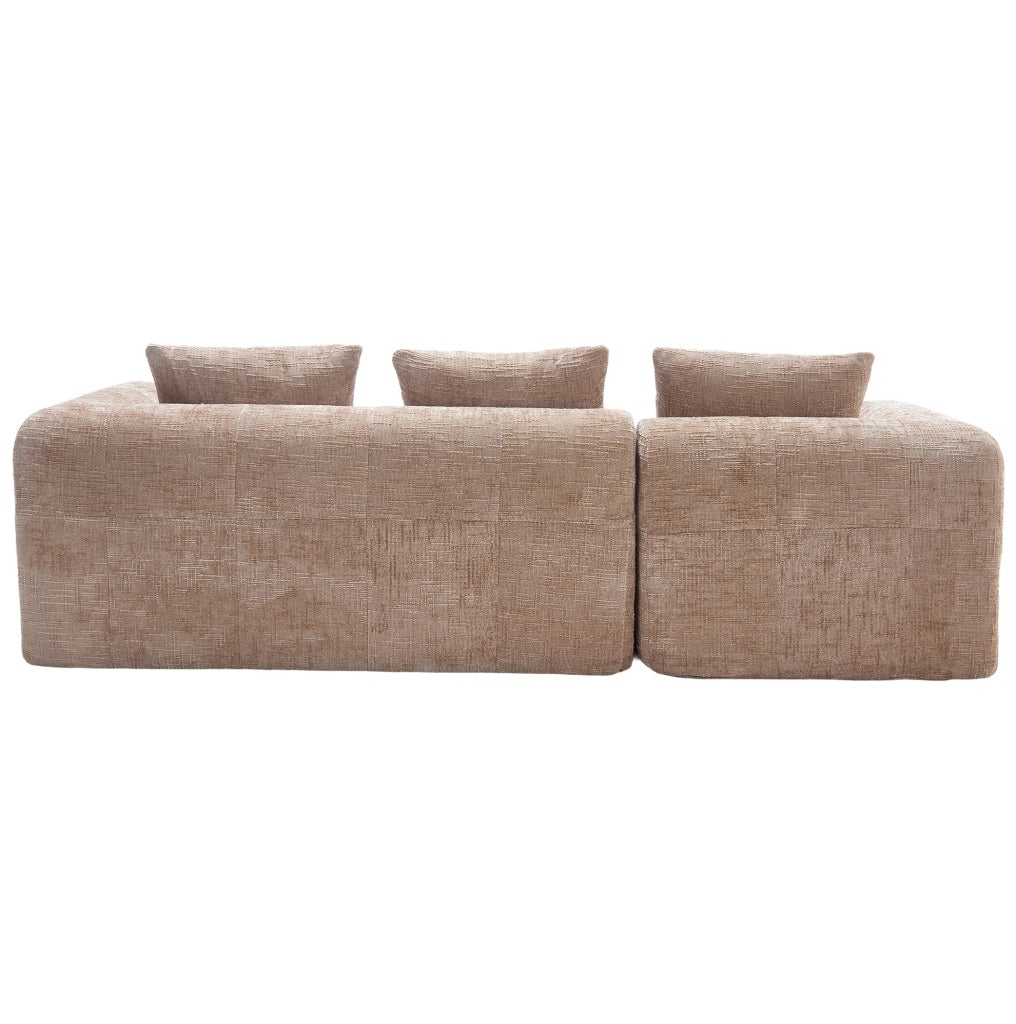 Divano con chaise longue 250x158x60 cm; senza installazione; con cuscini sfoderabili in chenille kaki