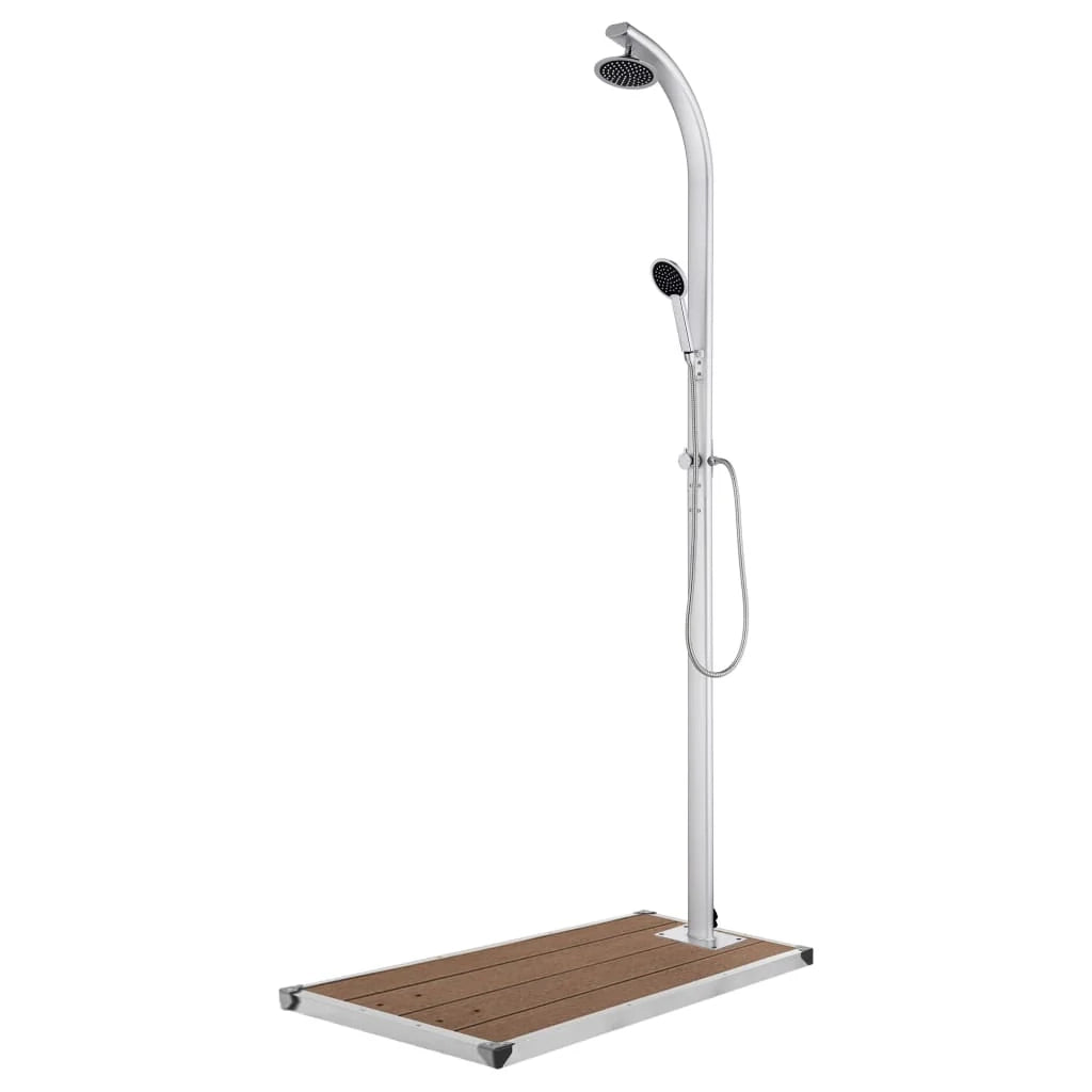 Doccia da giardino con base 220 cm alluminio marrone 02_0042046