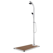 Doccia da giardino con base 220 cm alluminio marrone 02_0042046