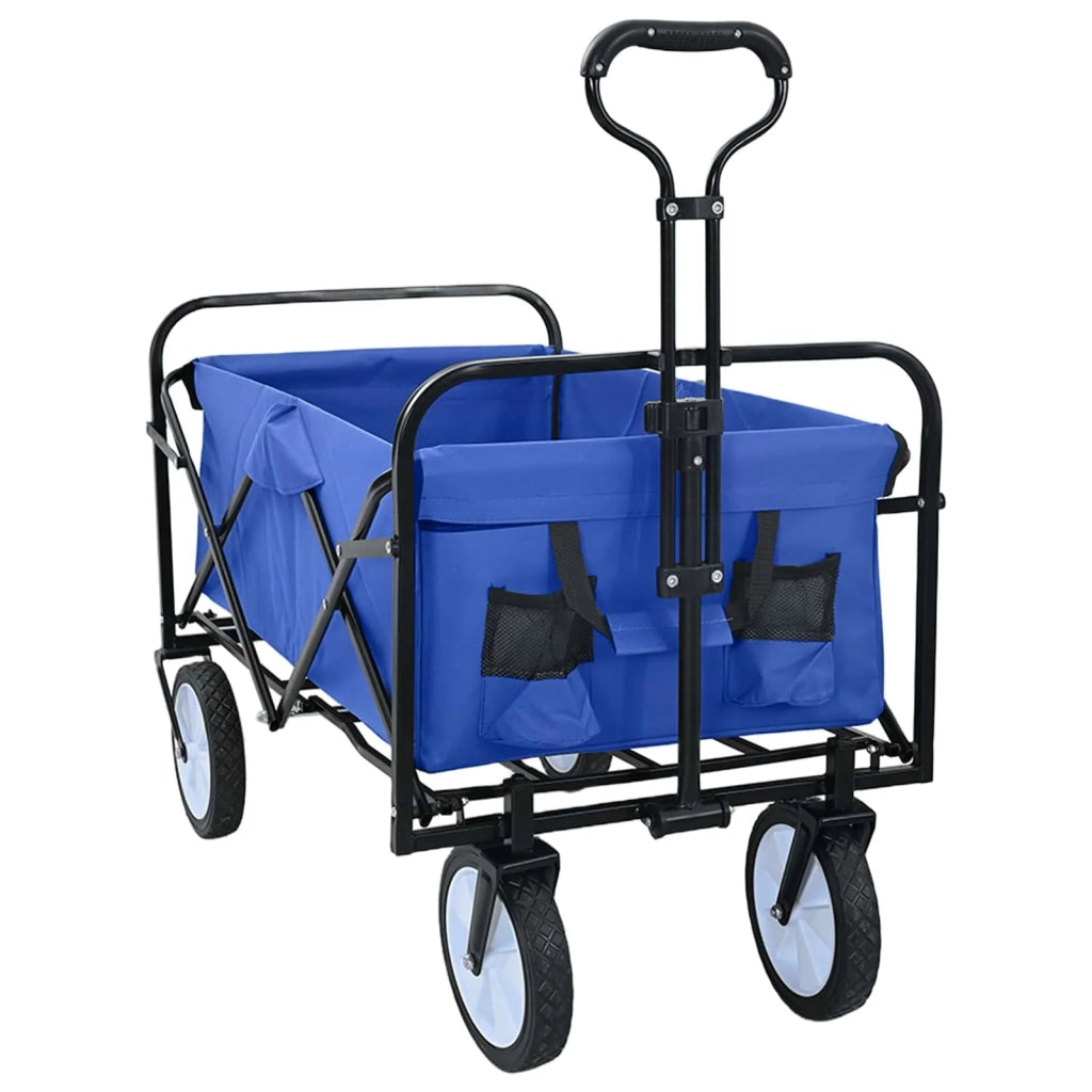 Carrello a Mano Pieghevole Blu 94 x 53 x 99 cm Tessuto Oxford 42020662
