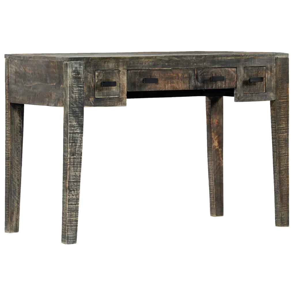 Scrivania-Scrivanie per ufficio e studio-Scrittoio Nera 110x50x75cm in Legno Massello di Mango