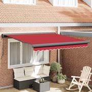 Tenda Retrattile Rosso 350 x 250 cm Tessuto e Metallo 3330443