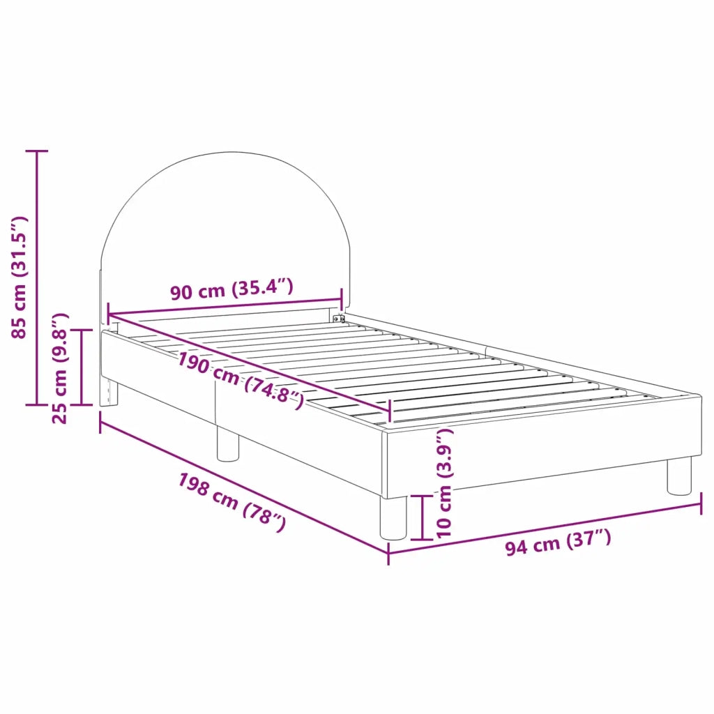 Struttura letto bambini con testata-Giroletto per bambini Grigio Chiaro 90 x 190 cm 348353