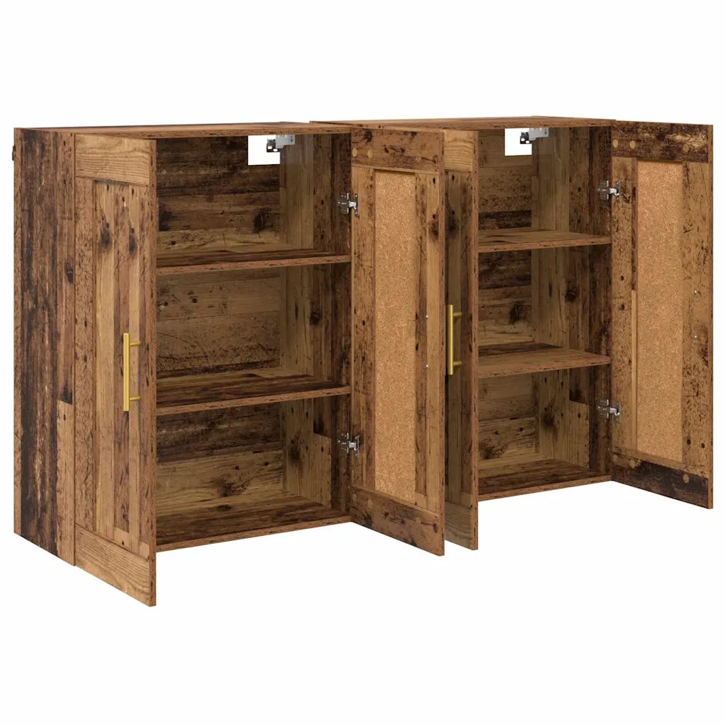 Mobile a muro 2 pcs Legno vecchio 69,5 x 34 x 90 cm