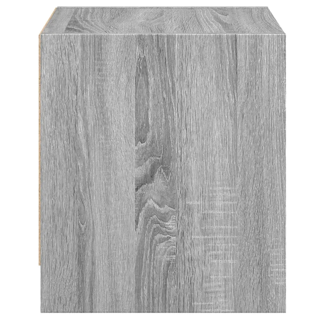 Comodino | Armadio da Notte | Mobiletto da notte con Anta in Vetro Grigio Sonoma 35x37x42 cm