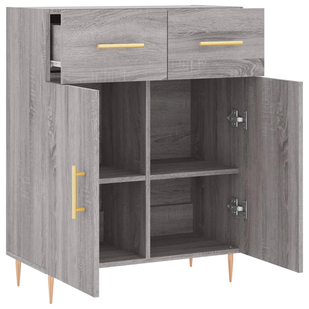 Buffet credenza cassettiera armadio mobile contenitore organizer cucina soggiorno Sonoma 69,5 x 34 x 90 cm legno ingegnerizzato grigio 02_0036495