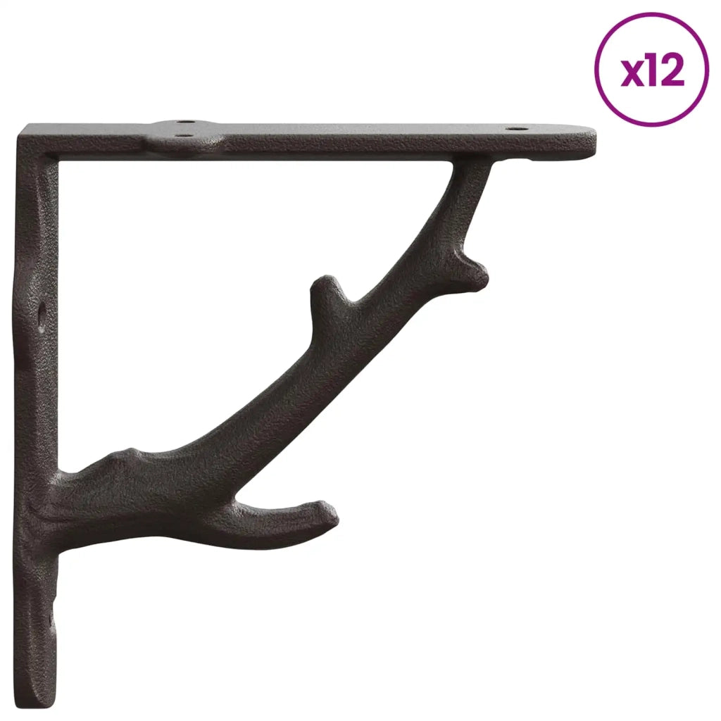 Supporti per mensole da parete 12 pz Marrone Antico 42038847