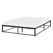 Letto Nero Metallo EU Doppio 140 x 200 cm Stile moderno industriale Doghe incorporate senza poggiatesta