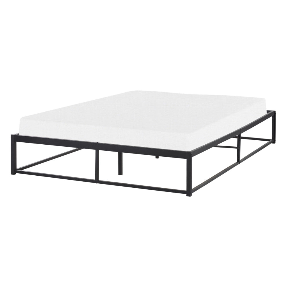 Letto Nero Metallo EU Doppio 140 x 200 cm Stile moderno industriale Doghe incorporate senza poggiatesta