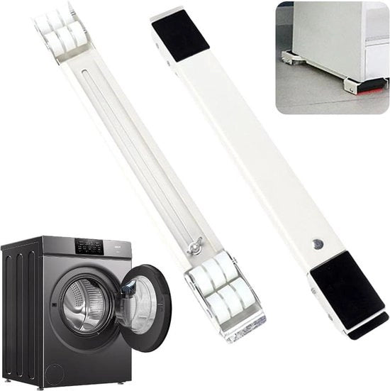 Sostegno per lavatrice con ruote 2 pezzi - supporto per lavatrice con ruote - regolabile 45-72 cm - carrello di trasporto - sistema di scorrimento Easymove - per lavatrice, asciugatrice, frigorifero, divani
