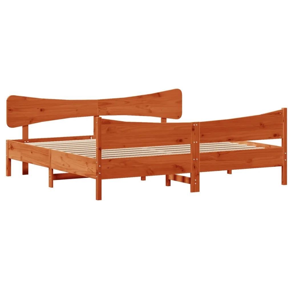 Giroletto senza Materasso Marrone Cera 180x200 cm Legno di Pino 3216374